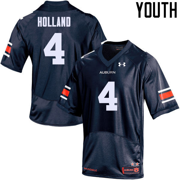 Youth Auburn Tigers #4 Jeff Holland College Football Jerseys Sale-Navy